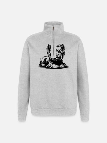 West Highland Terrier - Quarter-Zip Sweatshirt - heather grey