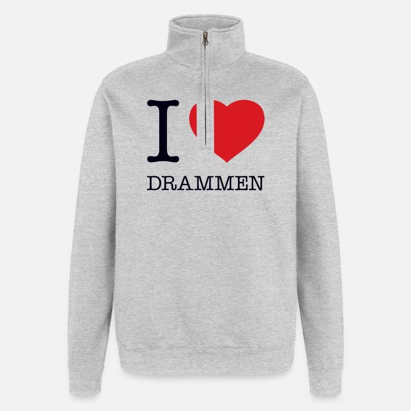 J’ADORE LES DRAMMEN - Sweat à zip 1/4 - gris chiné