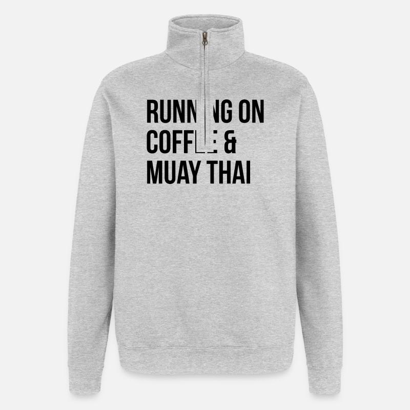 Muay Thai - Quarter-Zip Sweatshirt - heather grey