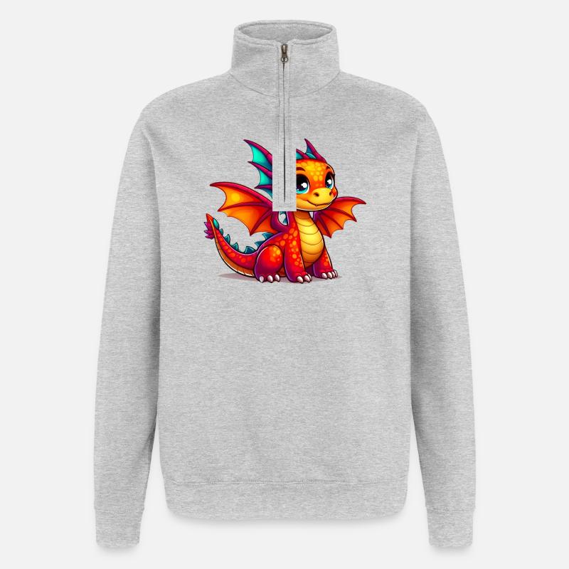 Dragon - Sweat à zip 1/4 - gris chiné