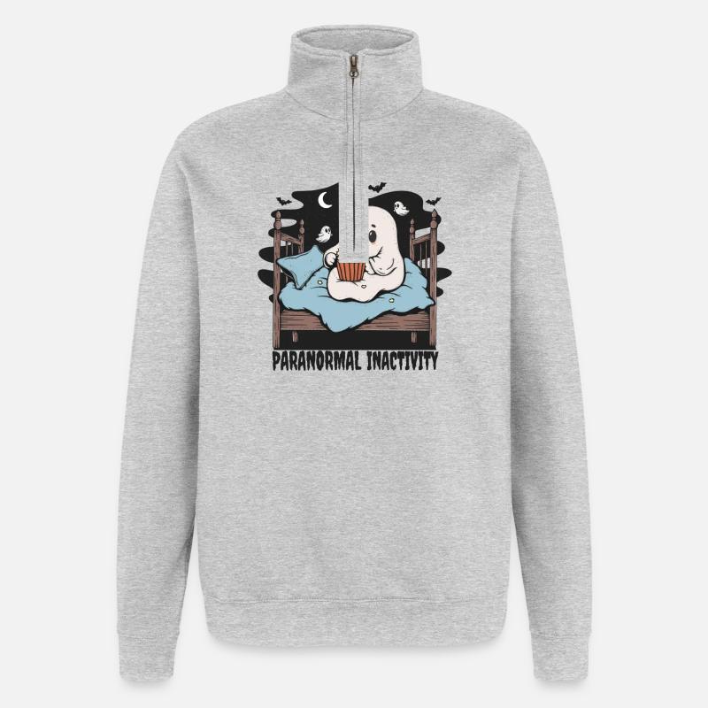 Paranormal Inactivity Ghost - Quarter-Zip Sweatshirt - heather grey