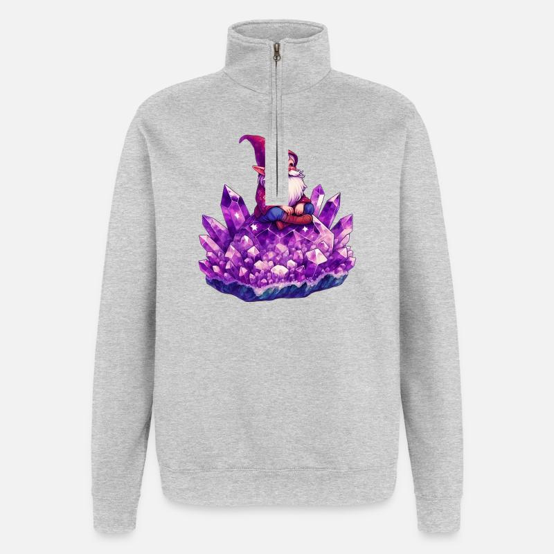Gnom - Quarter-Zip-Sweatshirt - Grau meliert