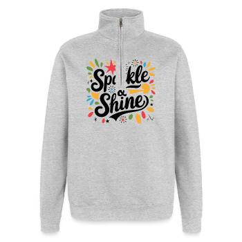 Sparkle & Shine - Quarter-Zip Sweatshirt - heather grey - Front - AI Model Female 172 light (172cm) & AI Model Male 178 dark (178cm)