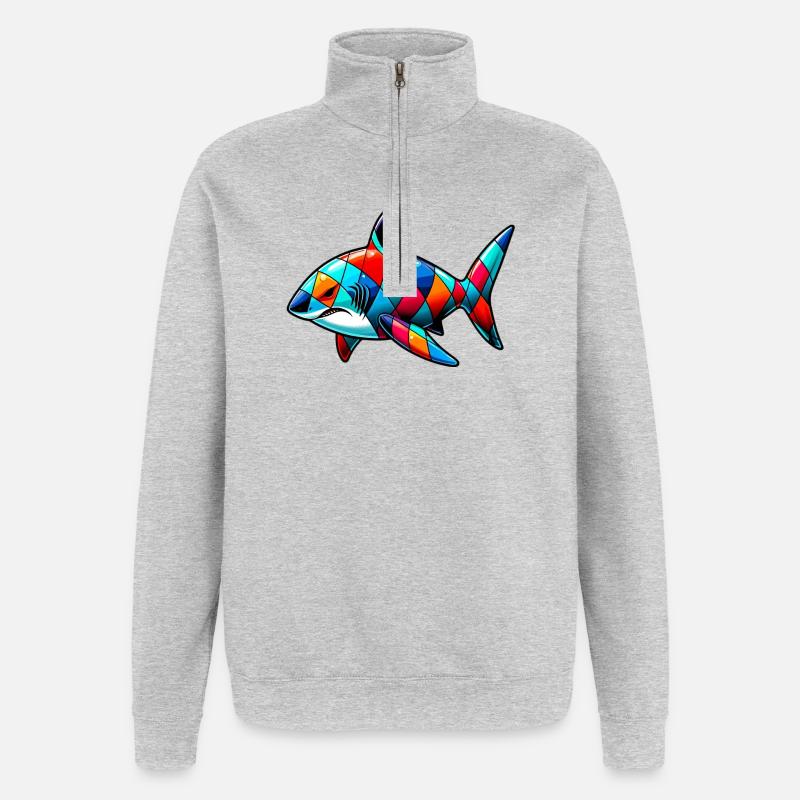 Hai - Quarter-Zip-Sweatshirt - Grau meliert