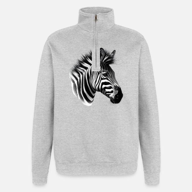 Zebra - Quarter-Zip Sweatshirt - heather grey