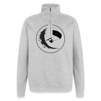 Wave Rider Eclipse - Quarter-Zip Sweatshirt - heather grey - Front - AI Model Female 172 light (172cm) & AI Model Male 178 dark (178cm)