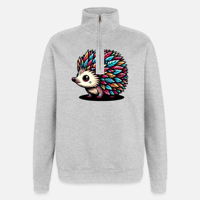 Hedgehog - Quarter-Zip Sweatshirt - heather grey