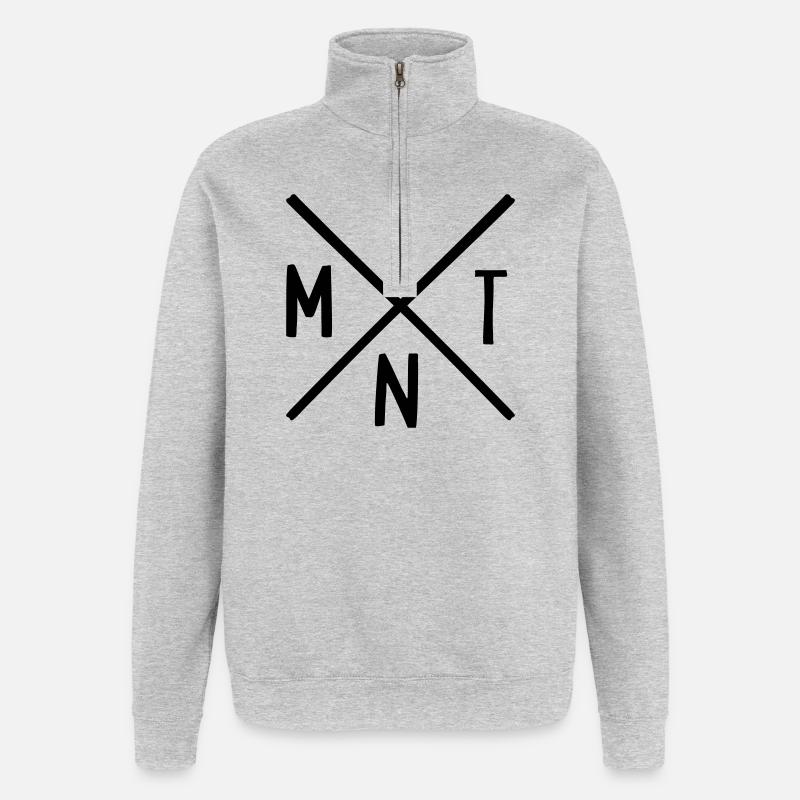 MINT Fächer - Quarter-Zip-Sweatshirt - Grau meliert