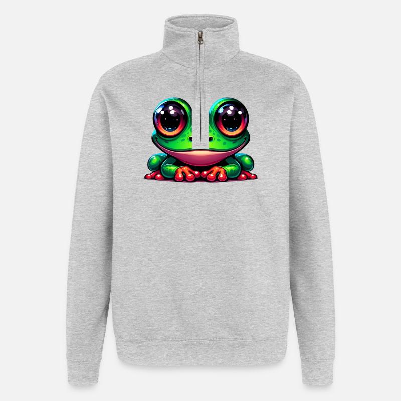 Frosch - Quarter-Zip-Sweatshirt - Grau meliert