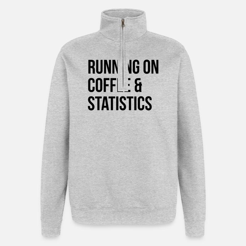 Statistik - Quarter-Zip-Sweatshirt - Grau meliert