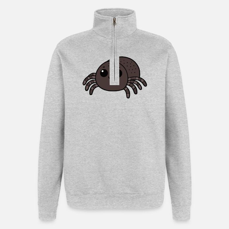 Araignée Tarentule - Sweat à zip 1/4 - gris chiné