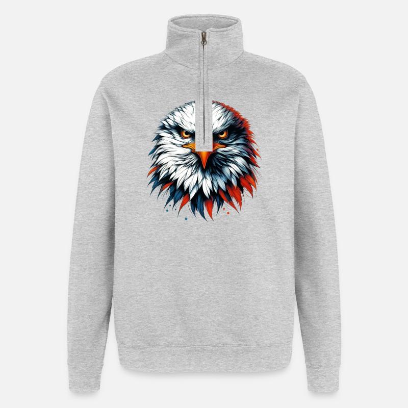 Adler - Quarter-Zip-Sweatshirt - Grau meliert