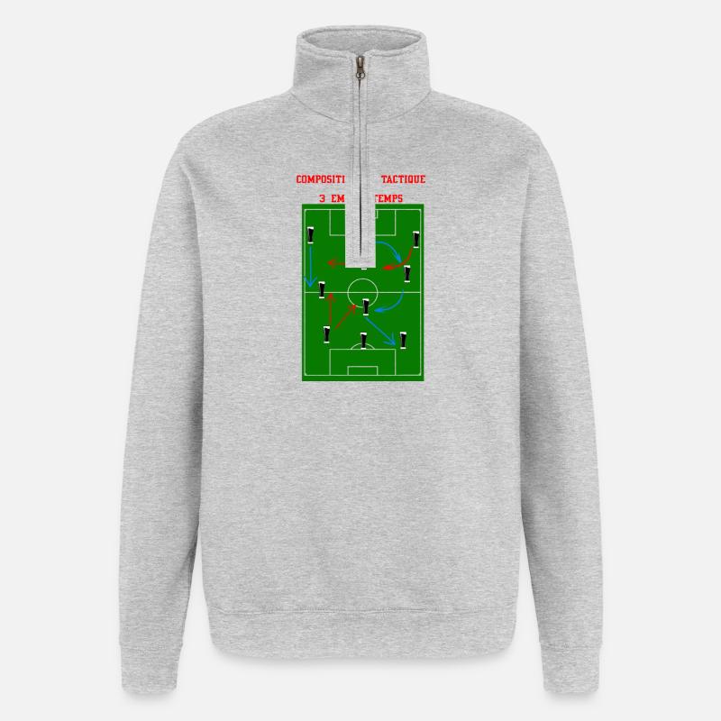 3. Halbzeit - Quarter-Zip-Sweatshirt - Grau meliert