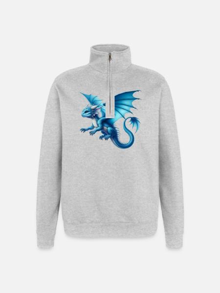 Dragon - Sweat à zip 1/4 - gris chiné
