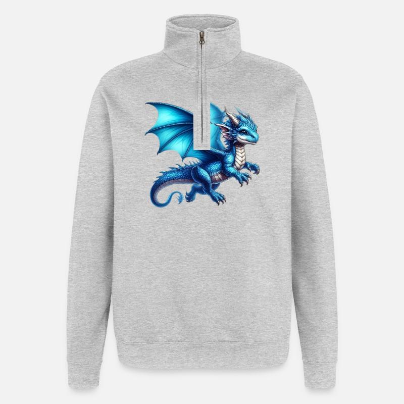 Dragon - Sweat à zip 1/4 - gris chiné