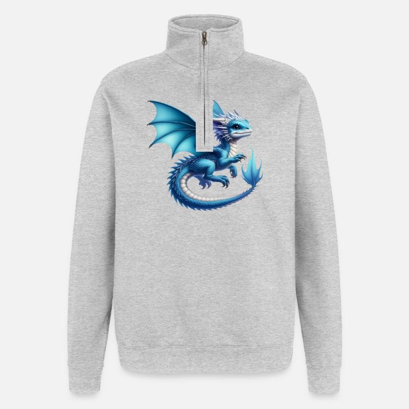 Dragon - Quarter-Zip Sweatshirt - heather grey