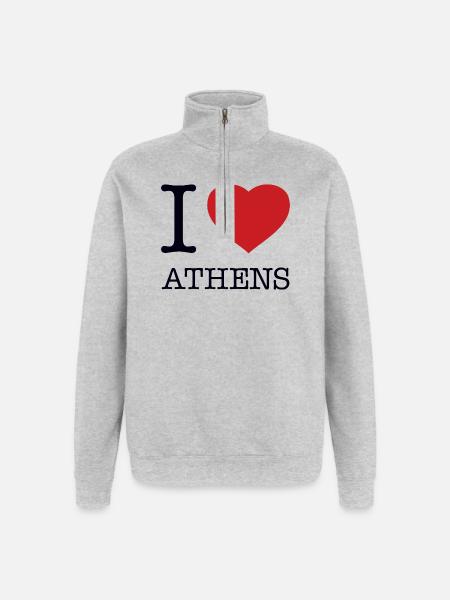 J’ADORE ATHÈNES - Sweat à zip 1/4 - gris chiné