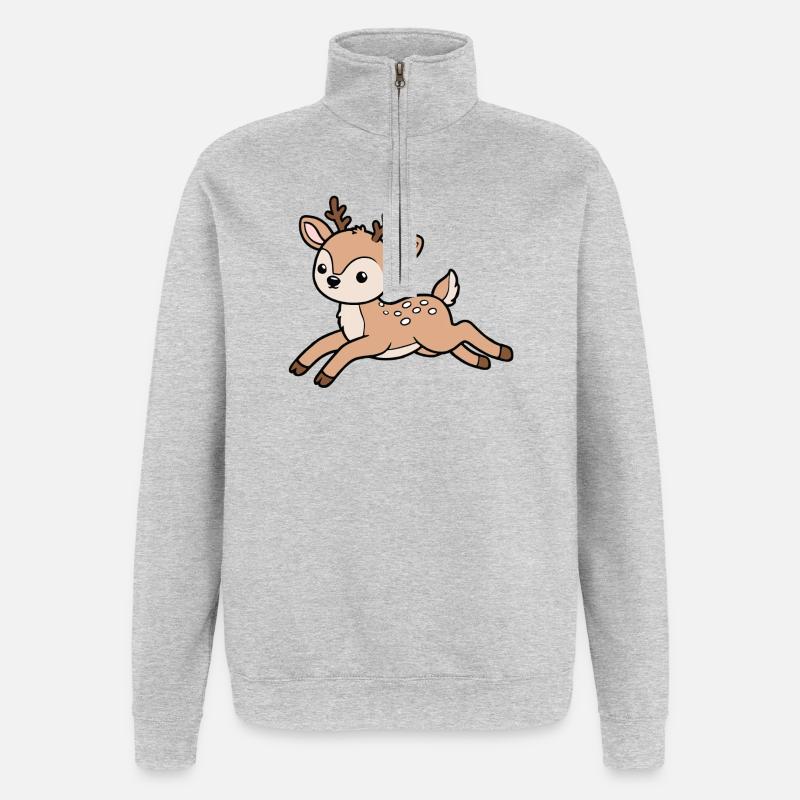 Roe deer - Quarter-Zip Sweatshirt - heather grey