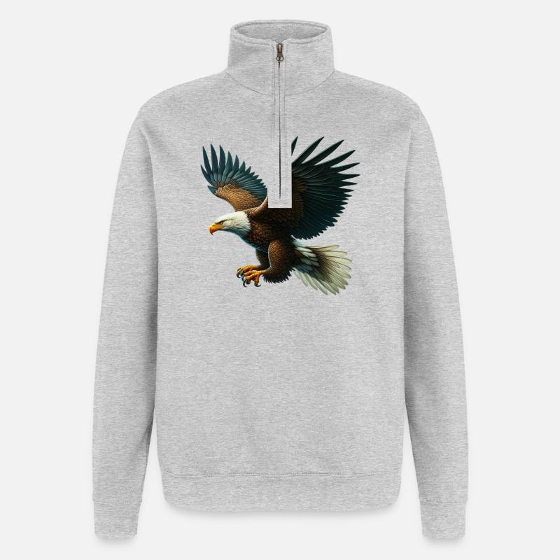Aigle - Sweat à zip 1/4 - gris chiné