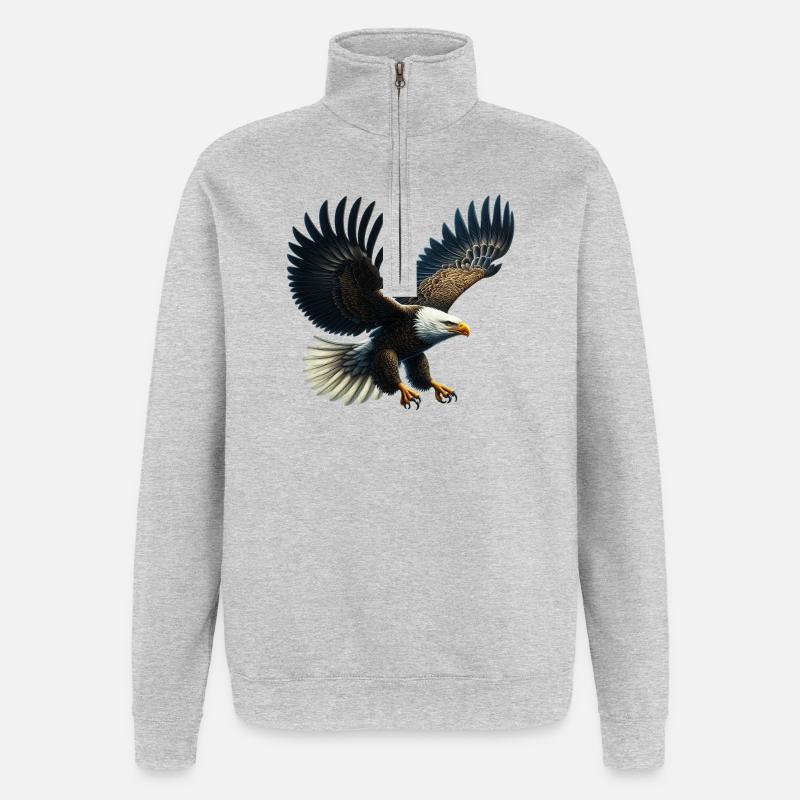 Aigle - Sweat à zip 1/4 - gris chiné