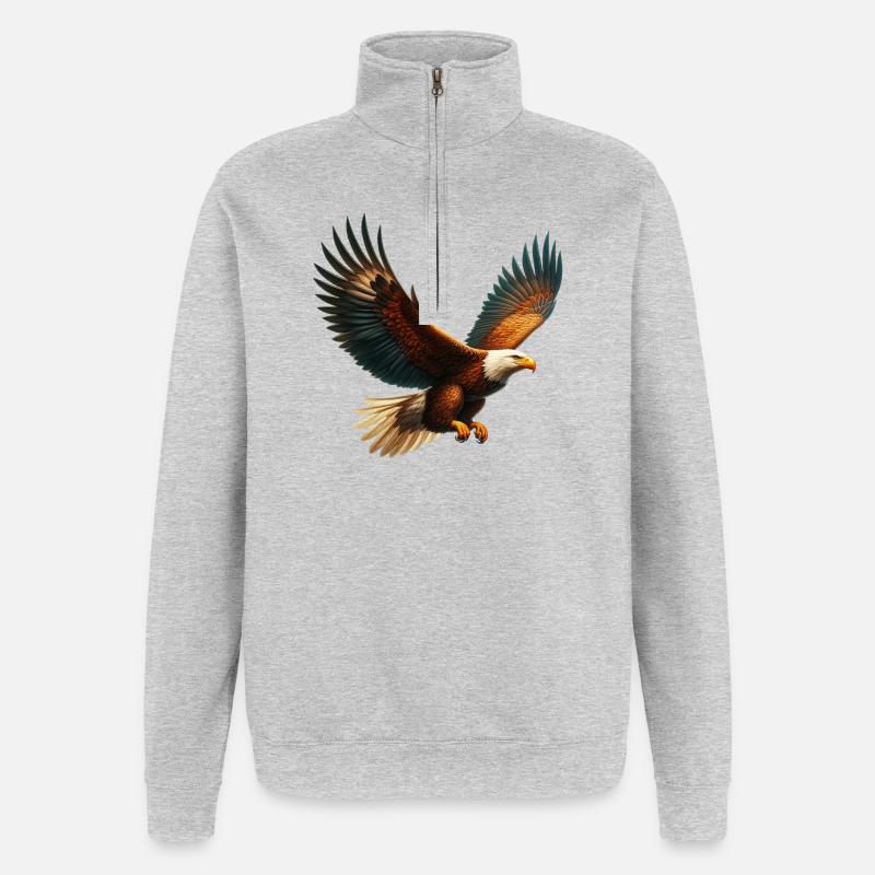 Aigle - Sweat à zip 1/4 - gris chiné