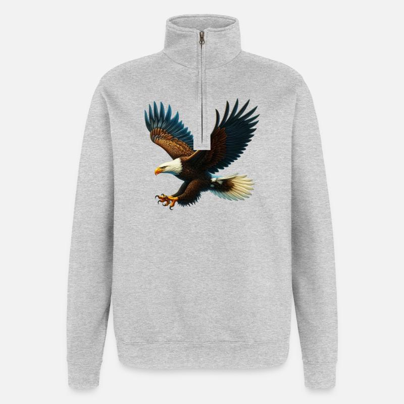 Adler - Quarter-Zip-Sweatshirt - Grau meliert