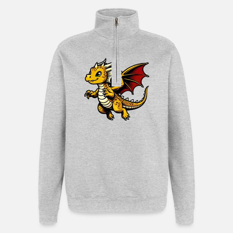 Dragon - Sweat à zip 1/4 - gris chiné