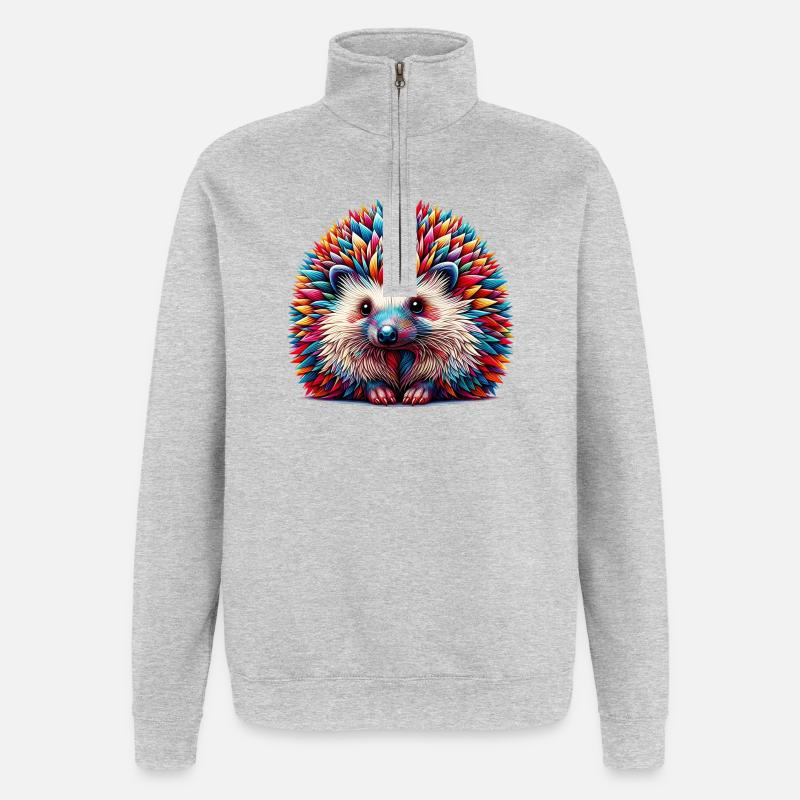 Igel - Quarter-Zip-Sweatshirt - Grau meliert