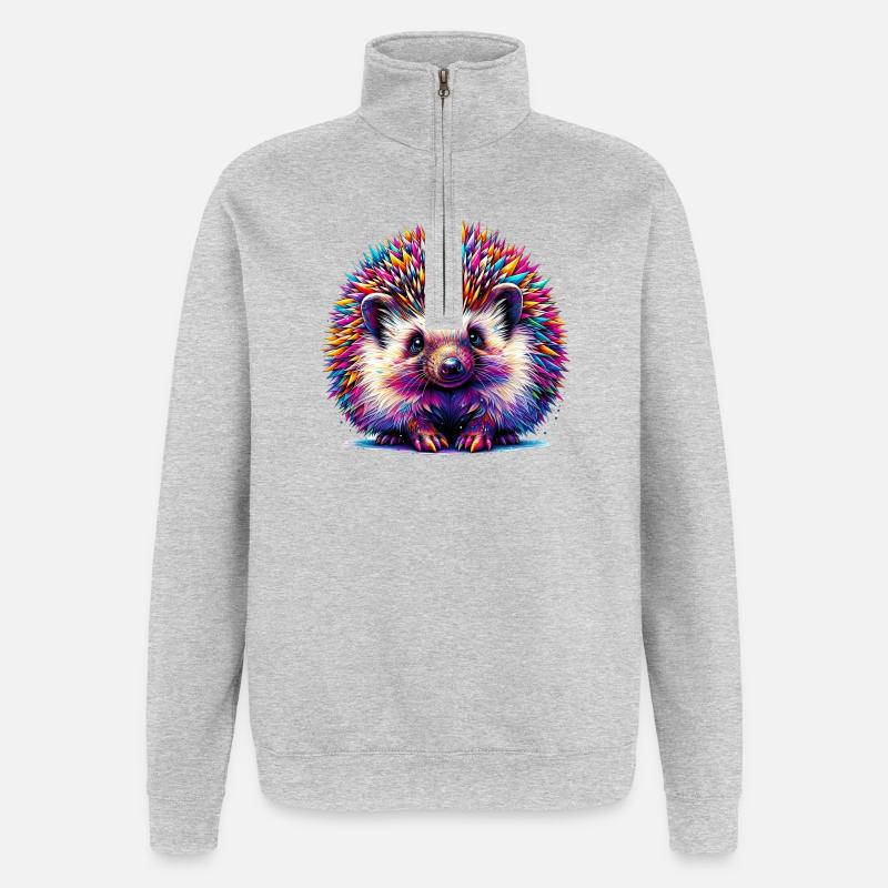 Hedgehog - Quarter-Zip Sweatshirt - heather grey
