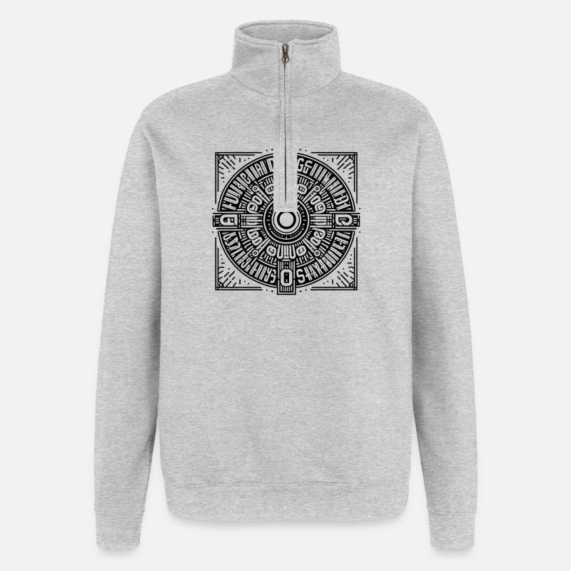 Ki Design Pattern | undefinied circle - Quarter-Zip Sweatshirt - heather grey