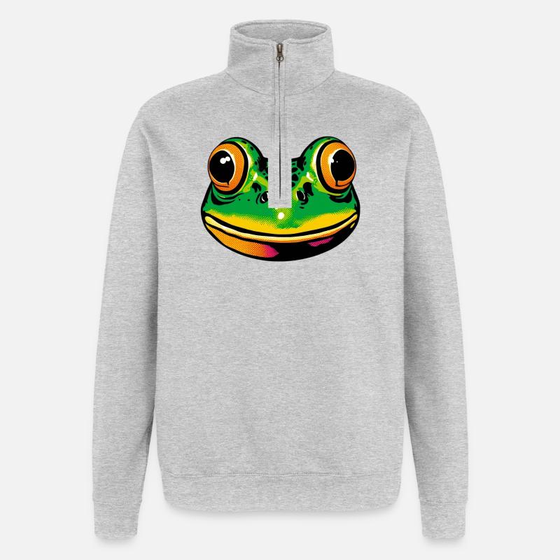 Frosch - Quarter-Zip-Sweatshirt - Grau meliert