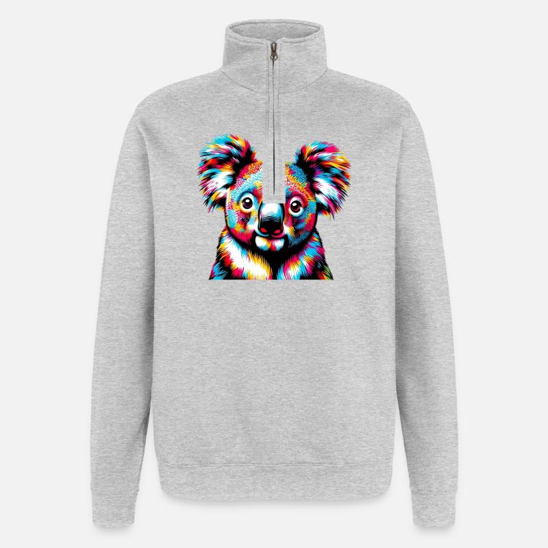 Koala - Quarter-Zip-Sweatshirt - Grau meliert