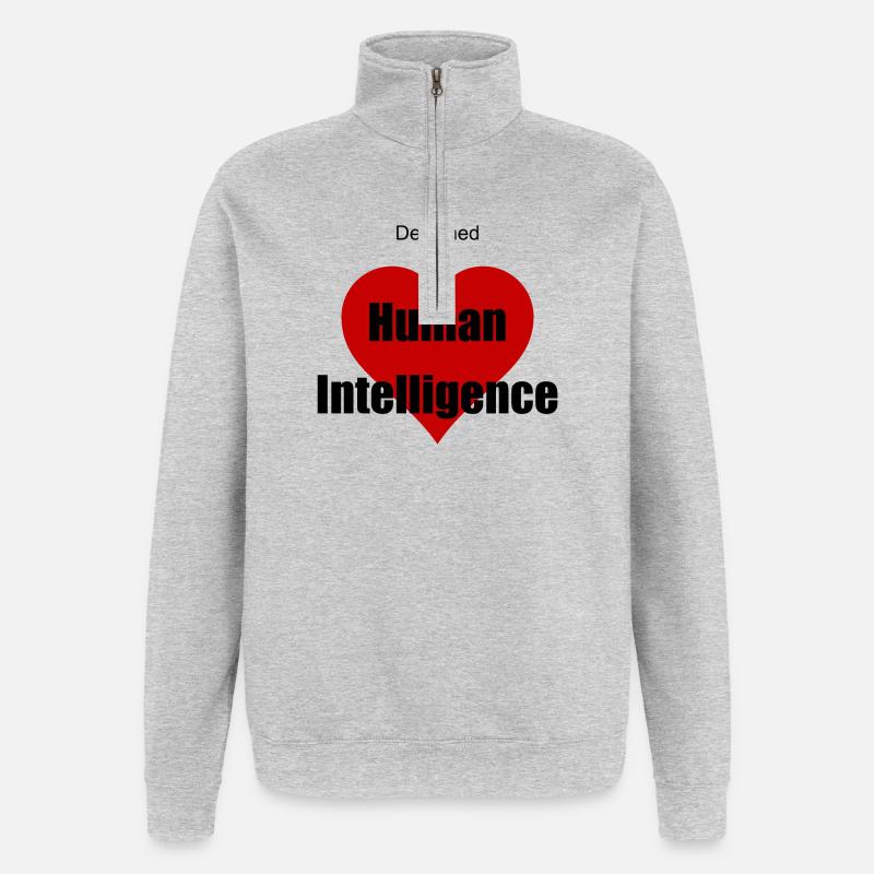 human intelligence - Sweat à zip 1/4 - gris chiné
