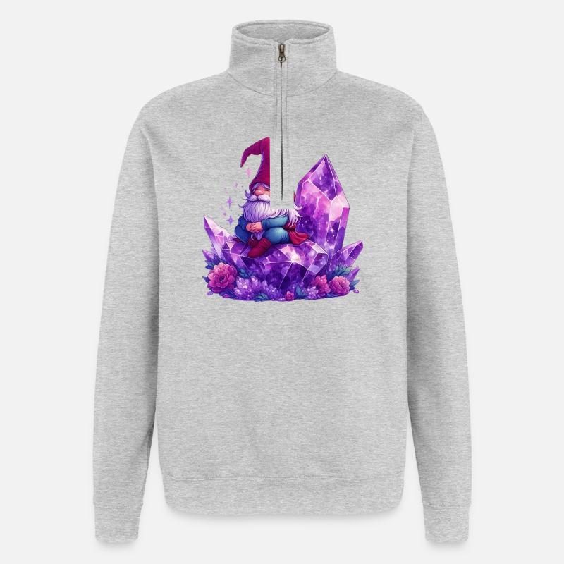 Gnom - Quarter-Zip-Sweatshirt - Grau meliert