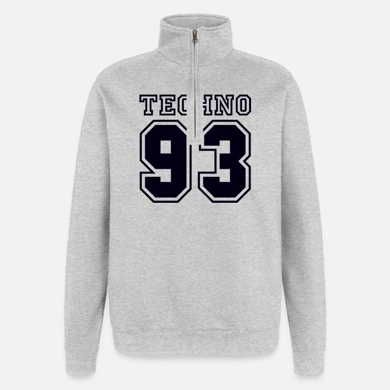 TECHNO 93 - Sweat à zip 1/4 - gris chiné