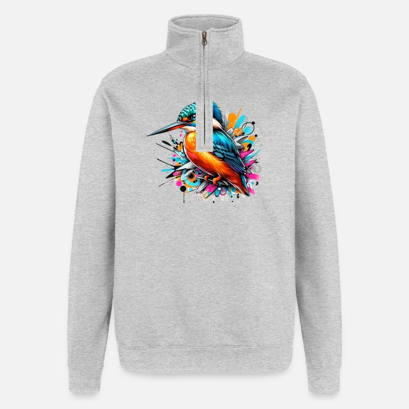 Eisvogel - Quarter-Zip-Sweatshirt - Grau meliert