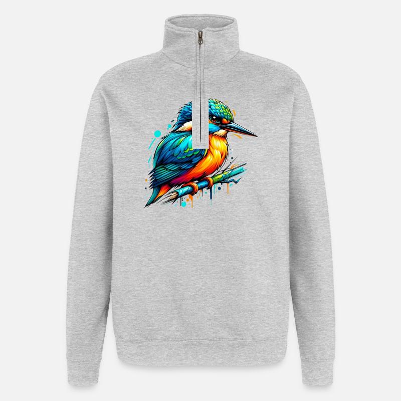 Eisvogel - Quarter-Zip-Sweatshirt - Grau meliert