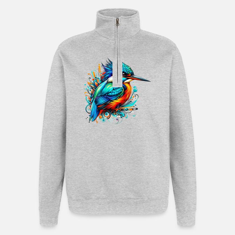 Eisvogel - Quarter-Zip-Sweatshirt - Grau meliert