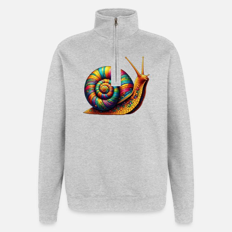Schnecke - Quarter-Zip-Sweatshirt - Grau meliert