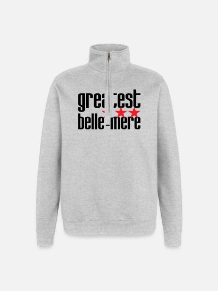 Beste Schwiegermutter der Welt - Quarter-Zip-Sweatshirt - Grau meliert