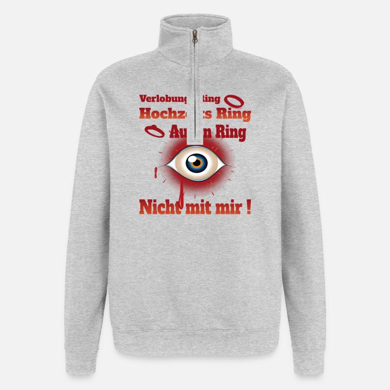 Single Leben - Quarter-Zip-Sweatshirt - Grau meliert