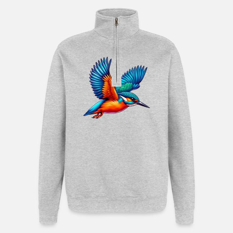 Eisvogel - Quarter-Zip-Sweatshirt - Grau meliert