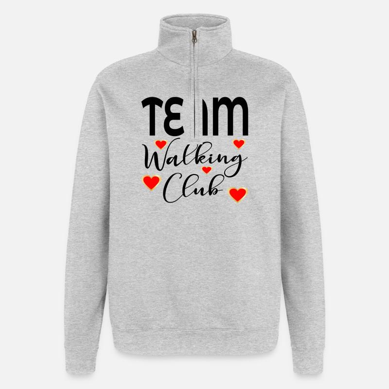 CLUB DE MARCHE EN ÉQUIPE - Sweat à zip 1/4 - gris chiné