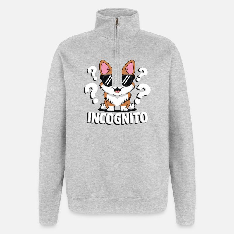 INCOGNITO HUNDE - Quarter-Zip-Sweatshirt - Grau meliert