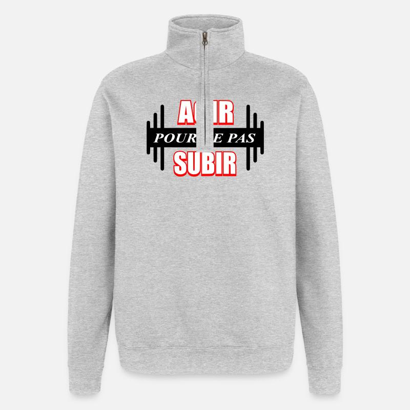Act to avoid suffering - Quarter-Zip Sweatshirt - heather grey