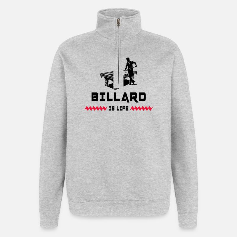 Le billard c'est la vie - Sweat à zip 1/4 - gris chiné