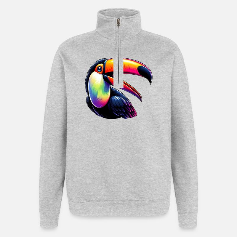 Tukan - Quarter-Zip-Sweatshirt - Grau meliert
