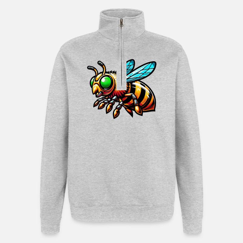 Bee - Quarter-Zip Sweatshirt - heather grey