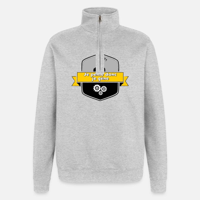 I think so - Quarter-Zip Sweatshirt - heather grey