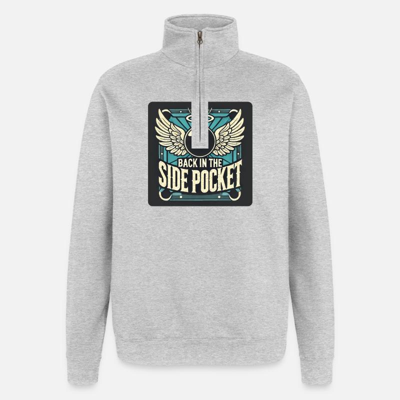 Design de billard - Sweat à zip 1/4 - gris chiné